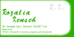 rozalia kensch business card